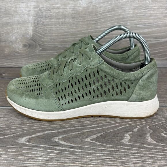 Dansko Charlie Sage Green Leather Women’s Sz 7.5-8/EU 38 Perforated Lace Sneaker - Picture 3 of 10